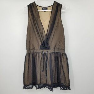 213 By Michelle Kim Plunge Neckline‎ Mesh Dress Size Small